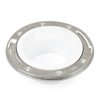 3" Hub x 4" Inside Fit, Fast Set PVC Closet Flange w/ St. Steel Ring