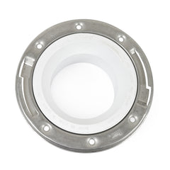 3" Hub x 4" Inside Fit, Fast Set PVC Closet Flange w/ St. Steel Ring