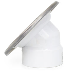 3" Hub x 4" Inside Fit, 45° Offset PVC Closet Flange w/ St. Steel Ring