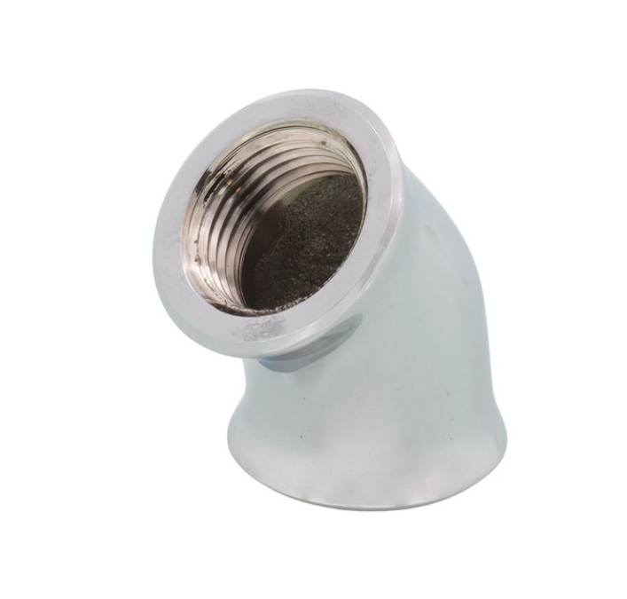 a metal pipe fitting on a white background