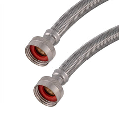 4' & 6' Washing Machine Connector, Pack of 2, 3/4"FHT Connection, Braided Stainless Steel Washing Machine Hoses Stainless Steel Washing Machine Hoses, Pack of 2, 3/4"FHT Connection