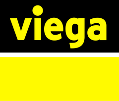 a yellow and black sign with the word viega on it