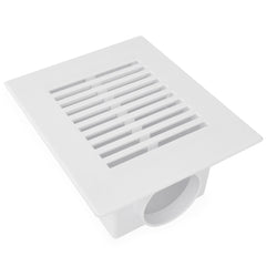 a white floor grate on a white background