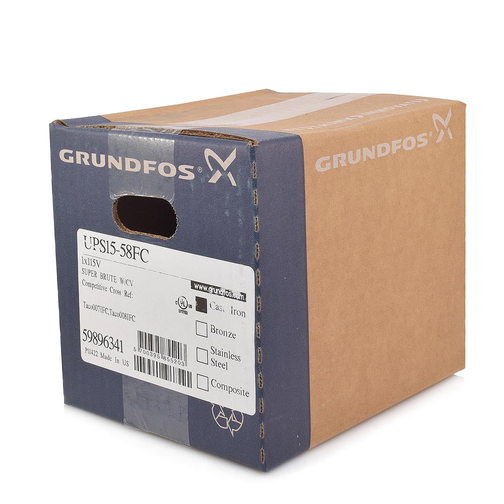 Grundfos UPS15-58FC 3-Speed Circulator Pump w/ IFC, 1/25 HP, 115V, 17GPM Grundfos UPS15-58FC 3-Speed Circulator Pump w/ IFC, 1/25 HP, 115V, 17GPM