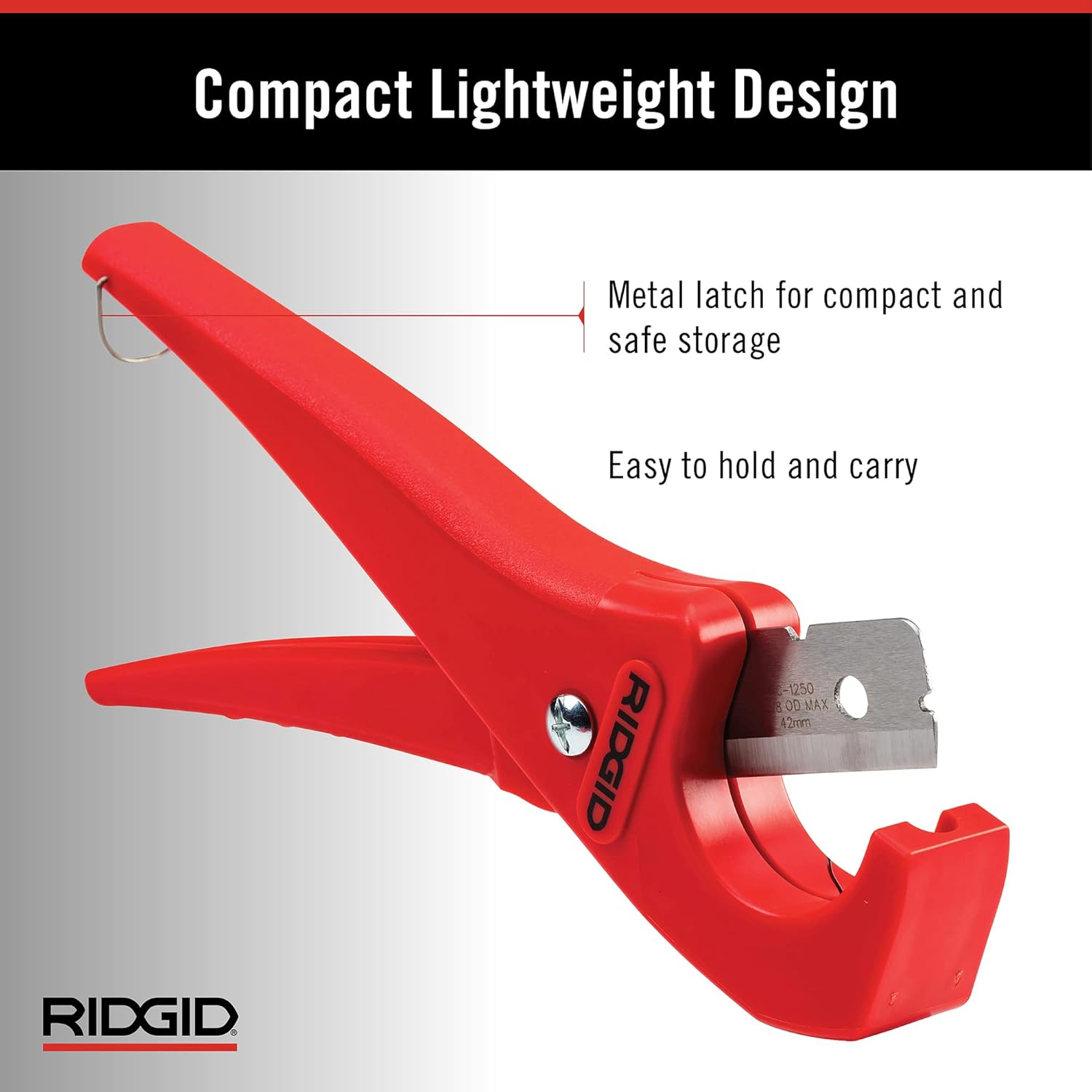 RIGID 23488 1/8" to 1-5/8" Single Stroke Plastic Pipe & Tubing Cutter, PC-1250 RIGID 23488 1/8" to 1-5/8" Single Stroke Plastic Pipe & Tubing Cutter, PC-1250