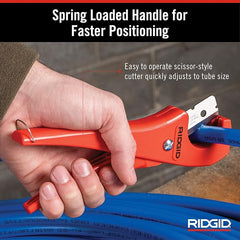RIGID 23488 1/8" to 1-5/8" Single Stroke Plastic Pipe & Tubing Cutter, PC-1250