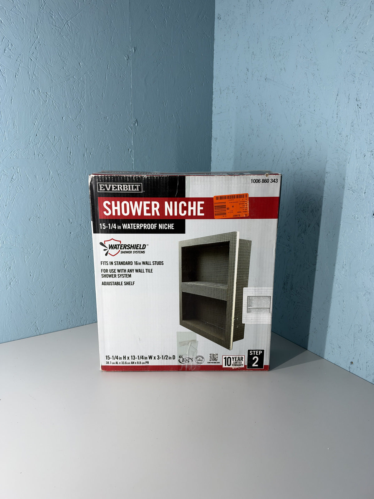 Everbilt 15-1/4 in. x 13-1/4 in. x 3-1/2 in. Waterproof Shower Niche