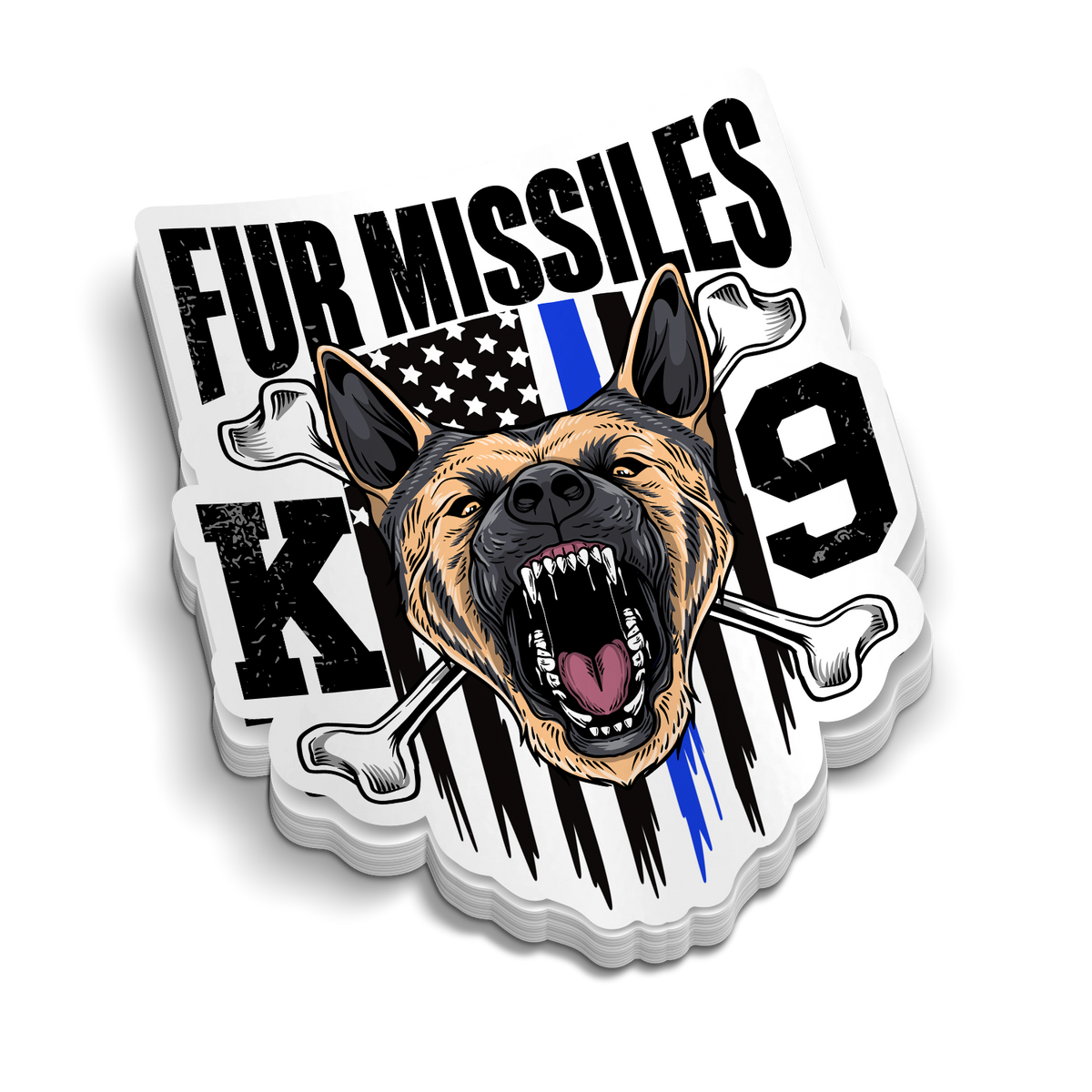 Fur Missiles Police K9 | Police Stickers