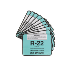 R-22 Color Coded Refrigerant ID Label (Pack of 10)