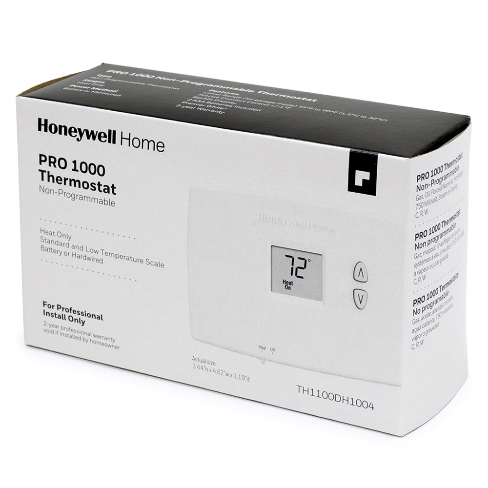 TH1100DH1004 PRO 1000 Non-Programmable Thermostat, Heat Only TH1100DH1004 PRO 1000 Non-Programmable Thermostat, Heat Only