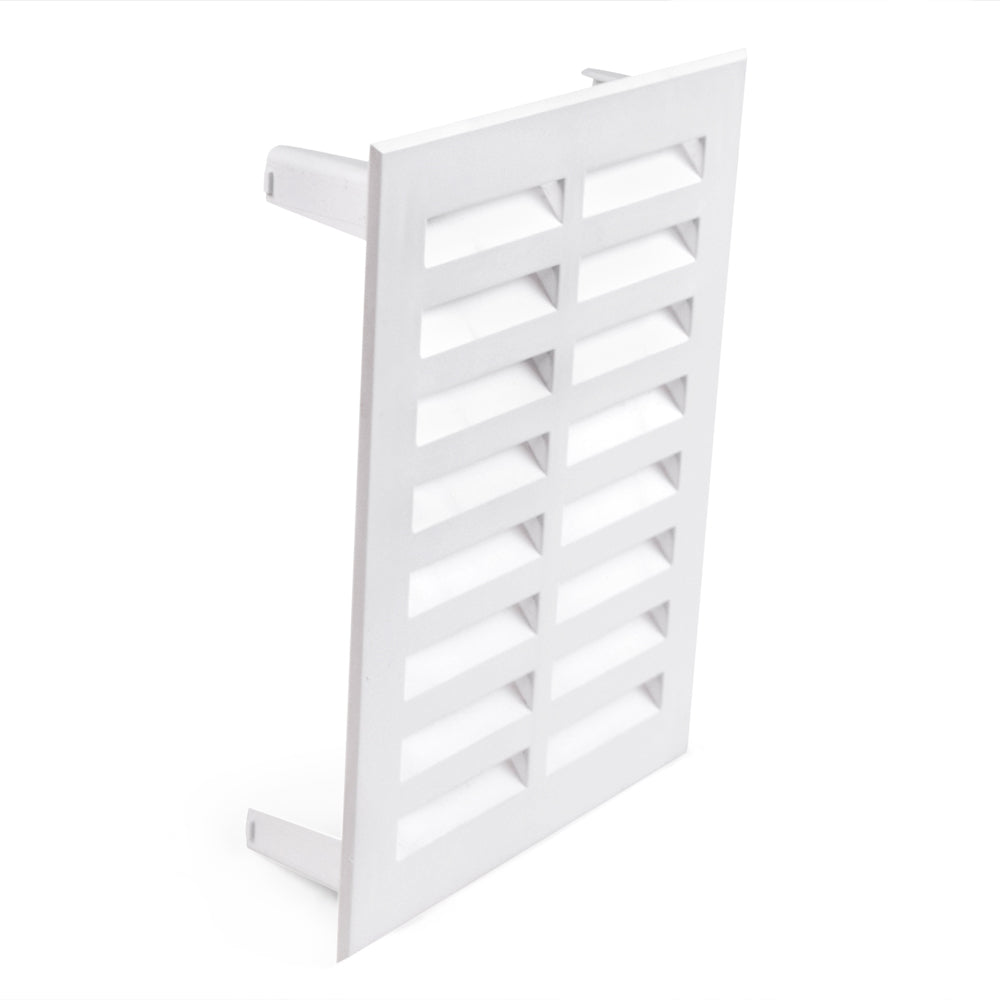 a close up of a white vent on a white background