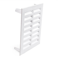 a close up of a white vent on a white background
