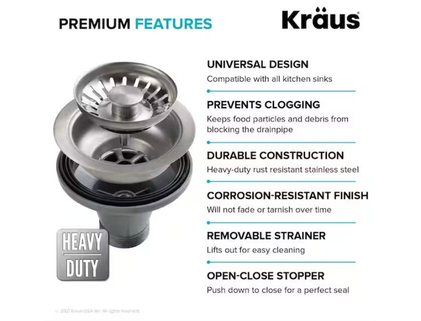 Kraus Stainless Steel Kitchen Strainer
