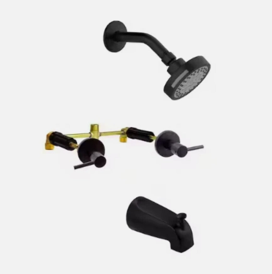 Design House 595736-SN Eastport 2-Handle Tub and Shower Faucet, Matte Black