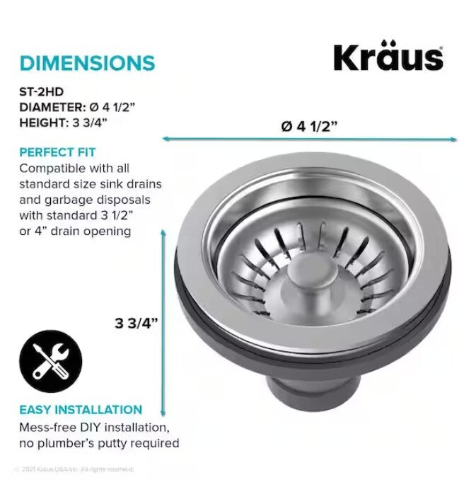 Kraus Stainless Steel Kitchen Strainer