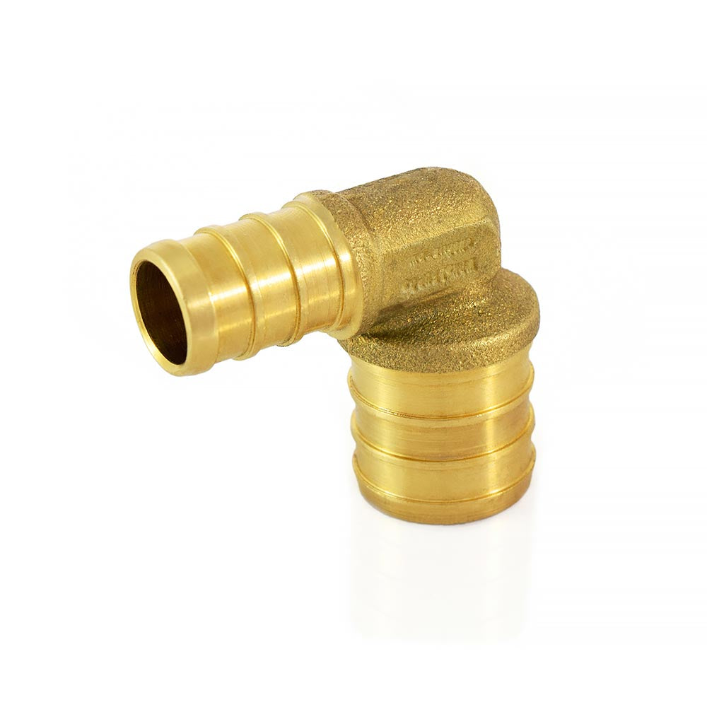 a brass colored pipe fitting on a white background