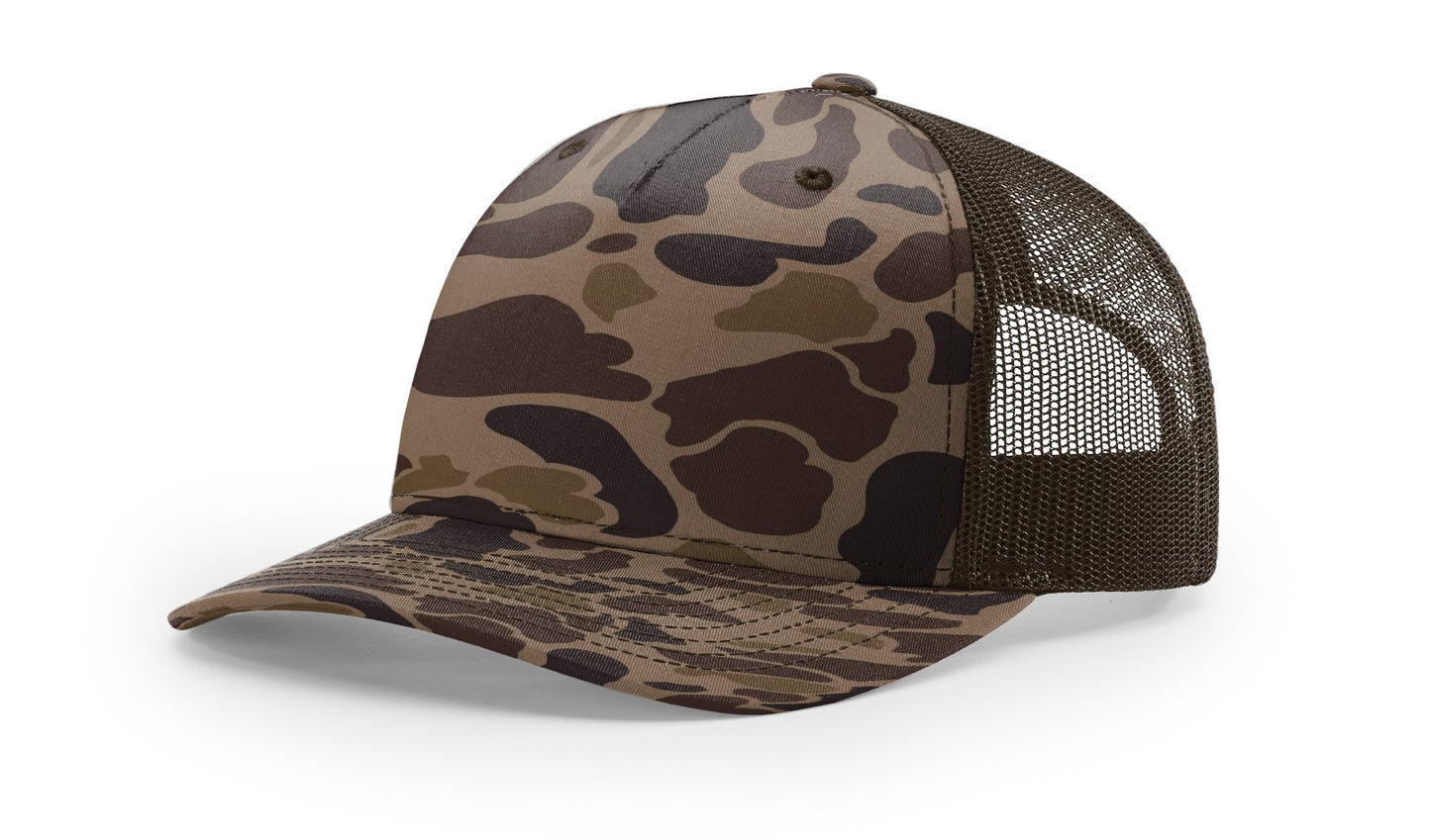Blank 112PFP Camo Richardson Snapback Trucker Hat