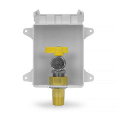 a yellow and white switch box with a yellow button