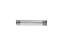 a stainless steel pipe with a white background