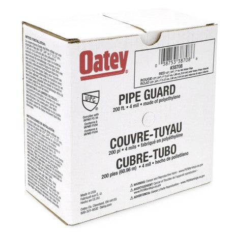 1"x200FT 4Mil Red Poly Protective Sleeve for Concrete Slabs