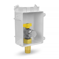 a yellow and white box with a yellow valve