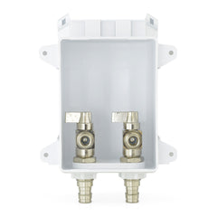 a couple of brass fittings in a white box