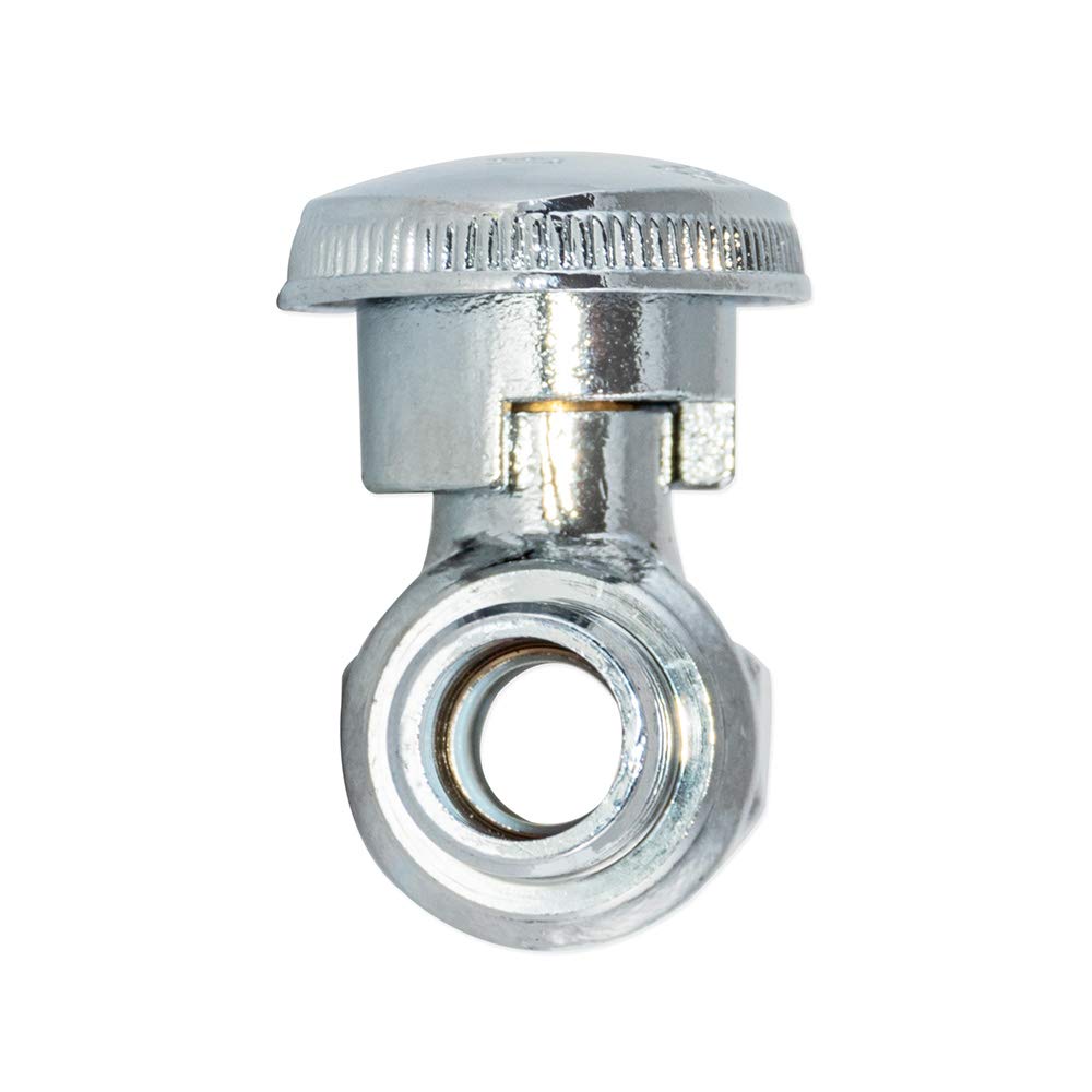 3/8"OD Comp x 1/2"PEX, Quarter Turn Straight Stop Valve, Chrome Plated