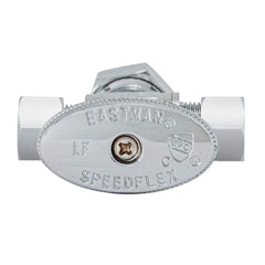 3/8"OD Comp x 1/4"OD Comp x 5/8"OD Comp, Quarter Turn, Dual Outlet 3-Way Stop Valve, Chrome Plated