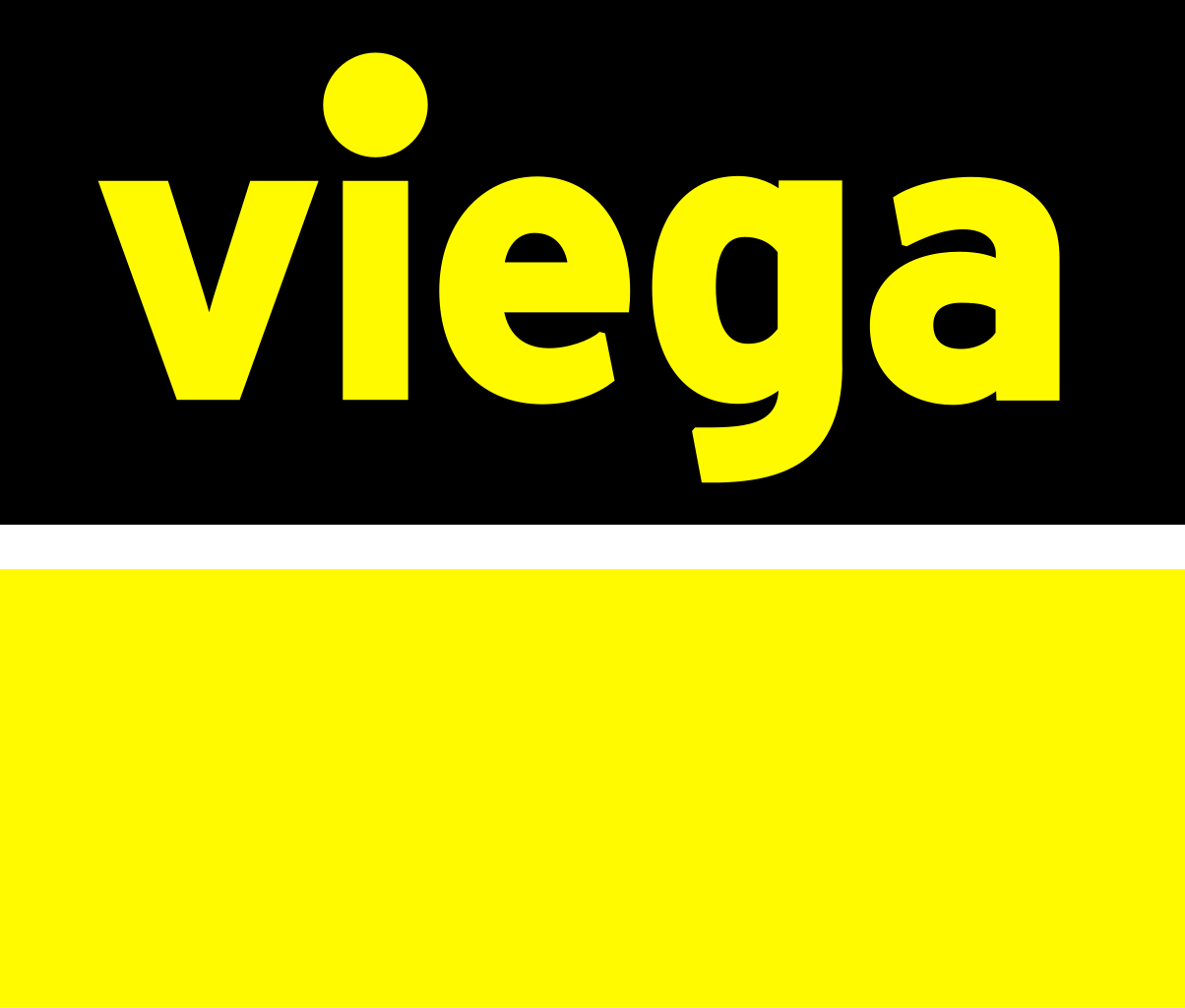 a yellow and black sign with the word viega on it