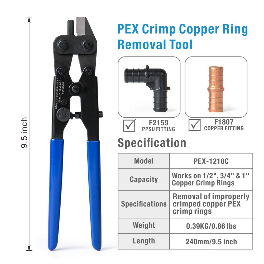 Pex Crimp Ring Removal Tool, 1/2", 3/4", & 1", F1807