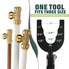 3-in-1 Push-fit Disconnect Clamp Tool for Brass-Push Fittings 1/2",3/4", & 1"