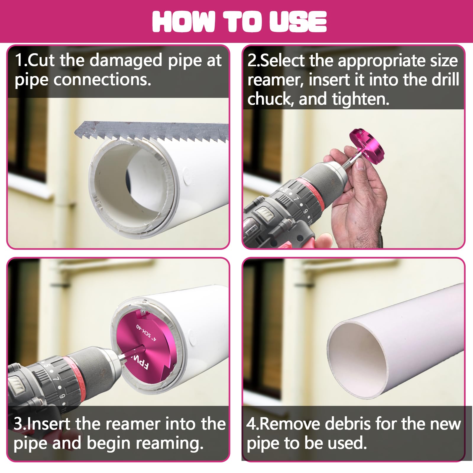 1/2" PVC Fitting Saver, Socket Saver, PVC Reamer for SCH40 PVC, ABS, CPVC Pipe