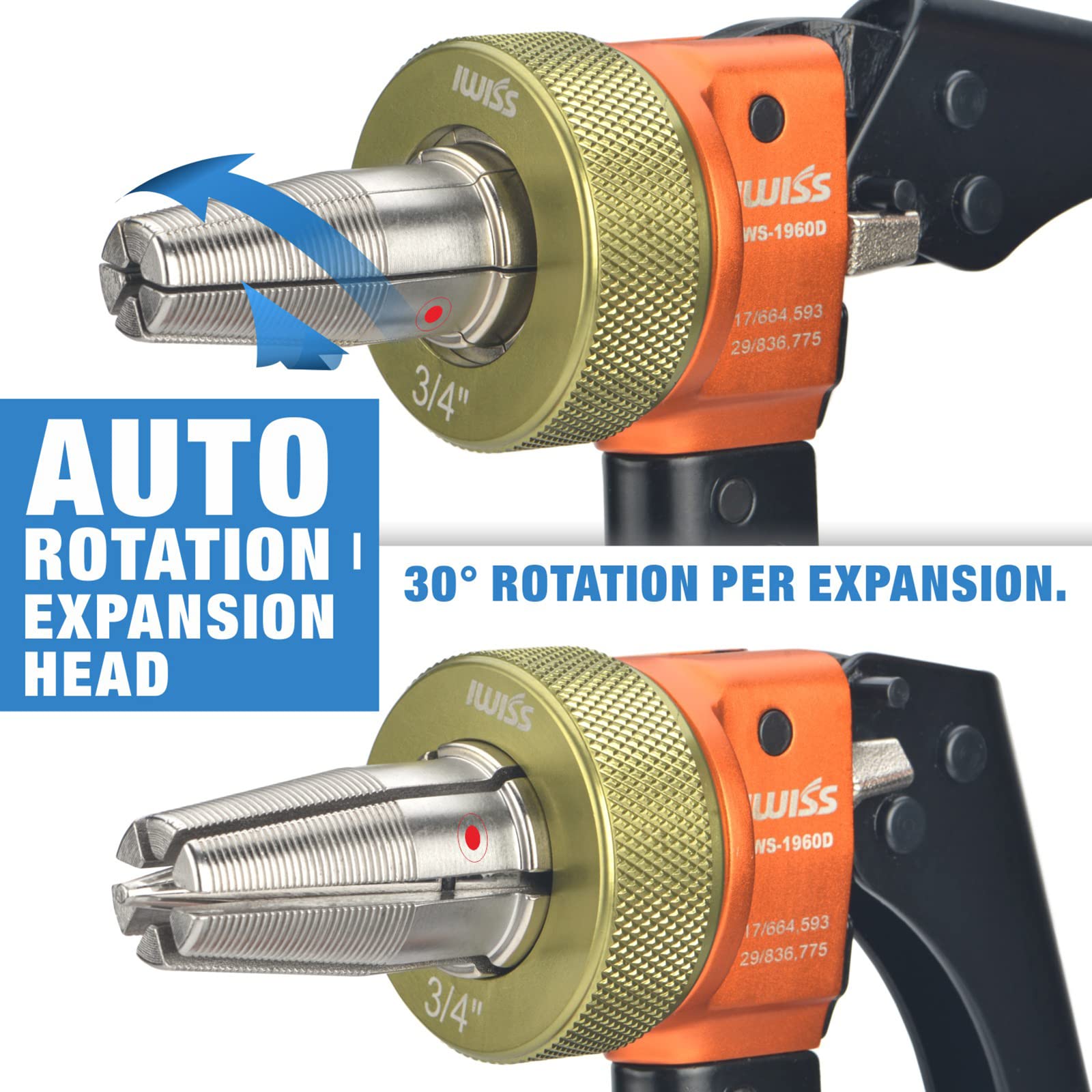 1/2'', 3/4'' & 1'' PEX-A Expansion Tool Kit, Auto Rotation w/ Pex Cutter