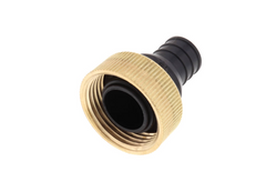 a black and gold hose fitting on a white background
