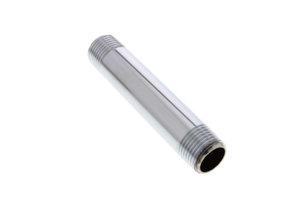 a metal tube with a white background