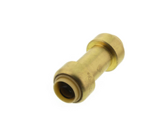 a brass fitting on a white background