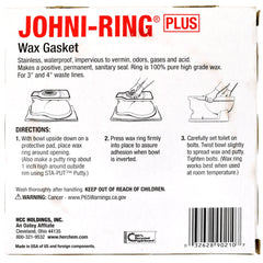 90241 Johni-Ring Closet Wax w/ Horn Gasket/Ring with Flange, Jumbo, fits 3" or 4"