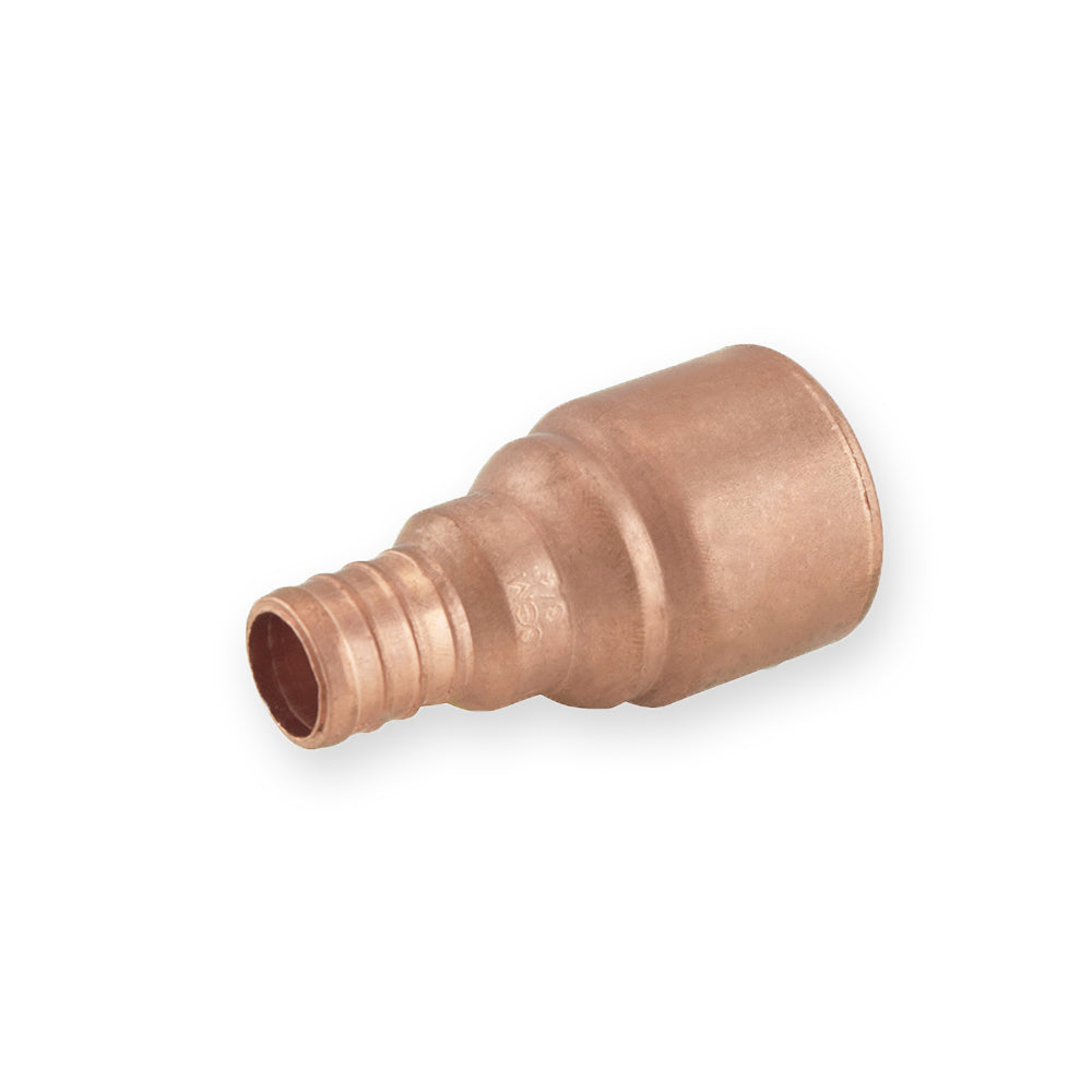 a copper fitting on a white background