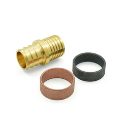 a couple of different types of brass and black rings