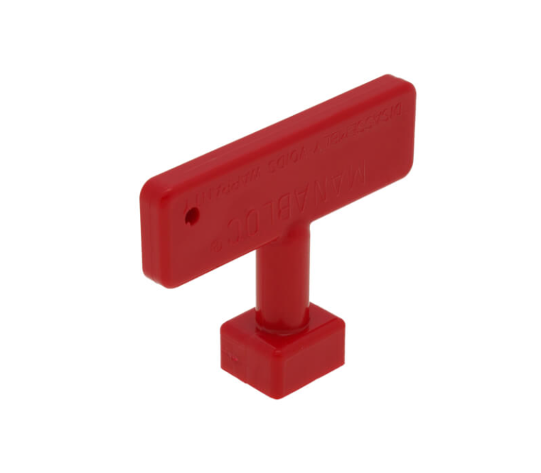 a red plastic object on a white background