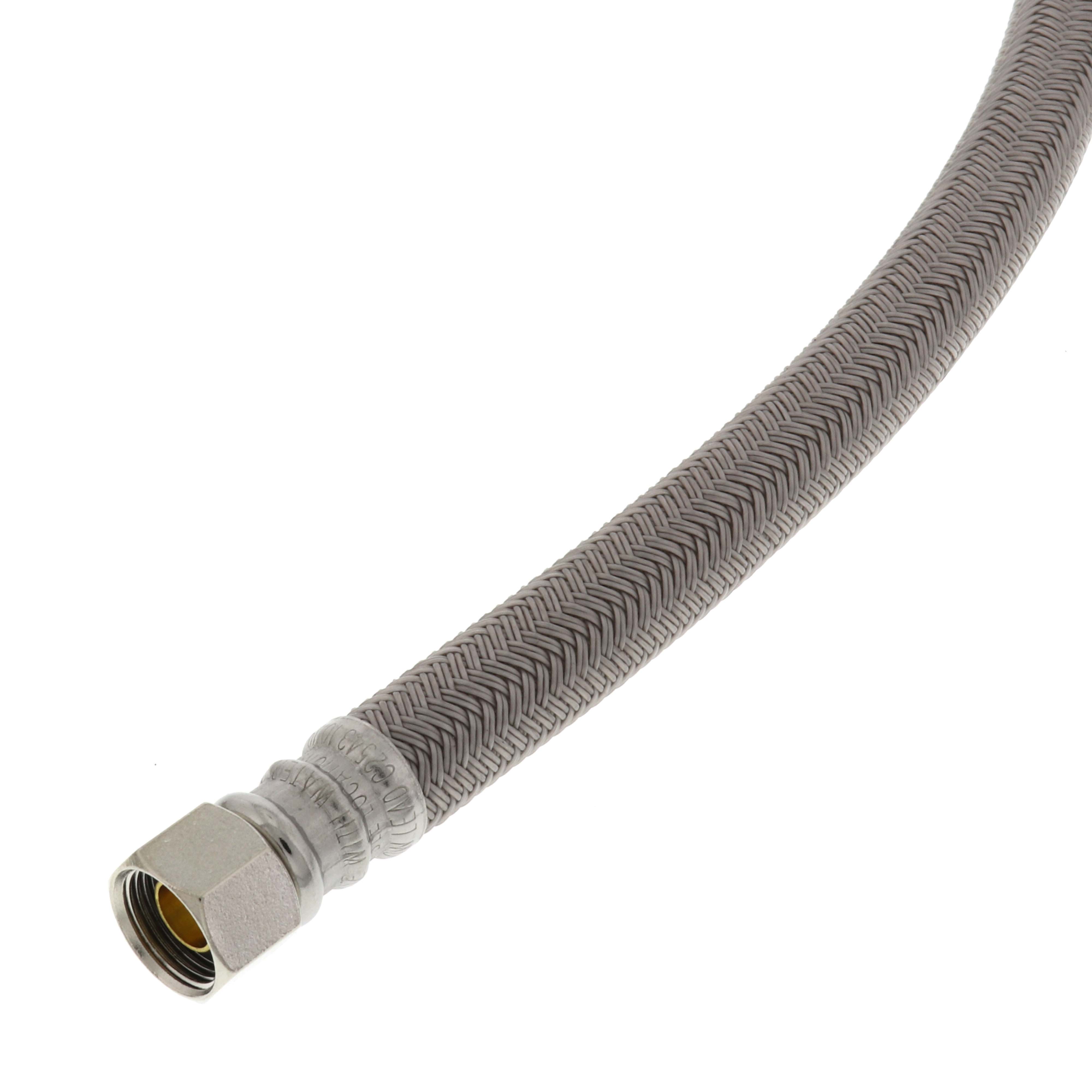 12", 16", 20" & 24"  3/8"Comp x 1/2"FIP Braided Polymer Faucet Supply Line