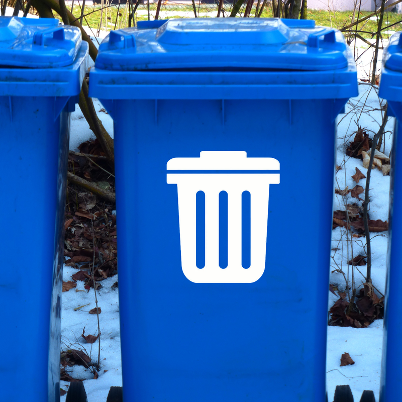 Trash Can Decal in 010 - White