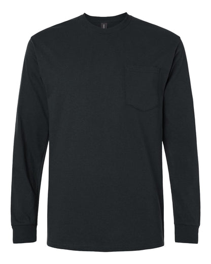 Gildan 2410 Long Sleeve Pocket Unisex Ultra Cotton T-Shirt