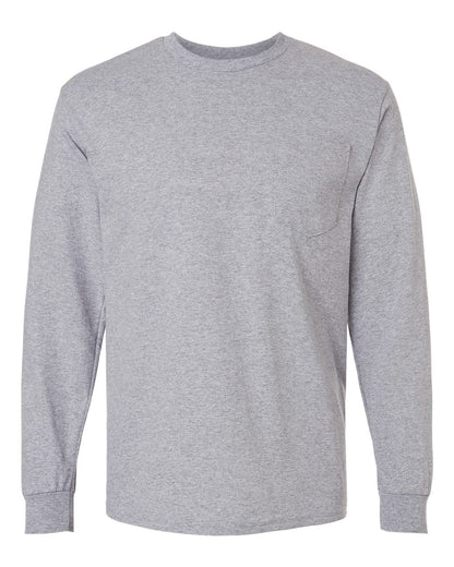 Gildan 2410 Long Sleeve Pocket Unisex Ultra Cotton T-Shirt