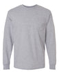 Gildan 2410 Long Sleeve Pocket Unisex Ultra Cotton T-Shirt