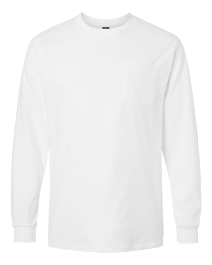 Gildan 2410 Long Sleeve Pocket Unisex Ultra Cotton T-Shirt