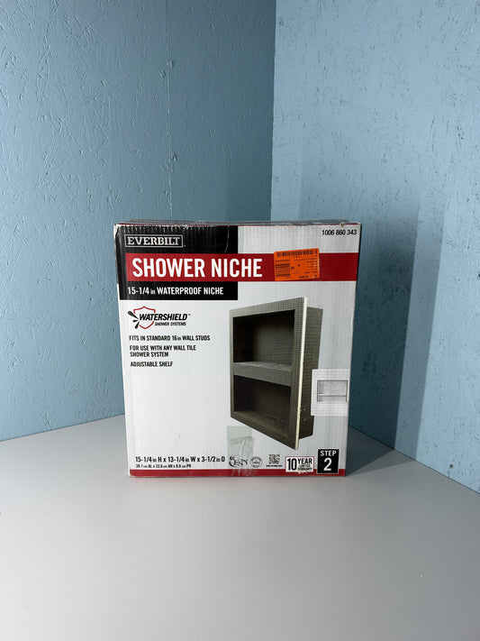Everbilt 15-1/4 in. x 13-1/4 in. x 3-1/2 in. Waterproof Shower Niche