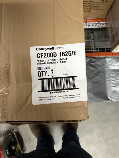 3PACK Honeywell Home CF200D1625 MERV12 Air Filter 16x25x4