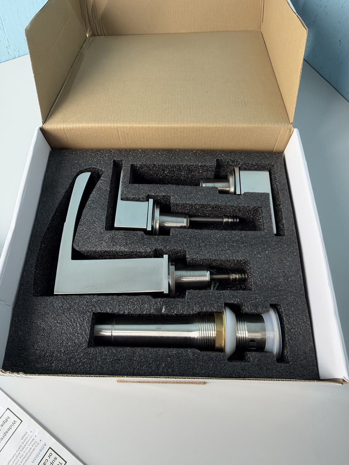 Phiestina Brushed Nickel Waterfall Bathroom Faucet WF002-1-BN