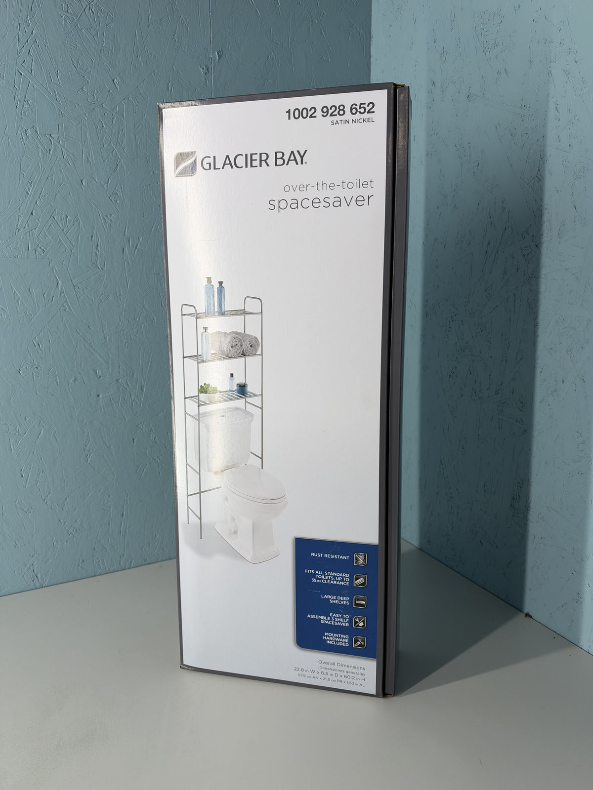 Glacier Bay Over-the-Toilet Space Saver Shelf Satin Nickel 1002.928.652